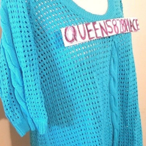 Nwot Lane Bryant 14-16  Blue  3/4 Sleeve Sweater - Picture 2 of 7